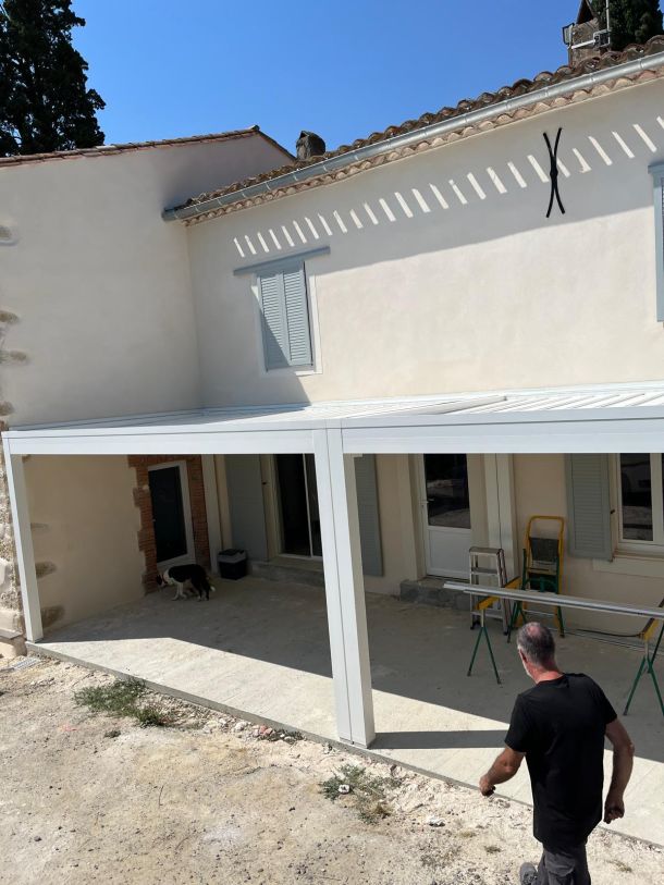 Carport bois adossé maison à Lavelanet